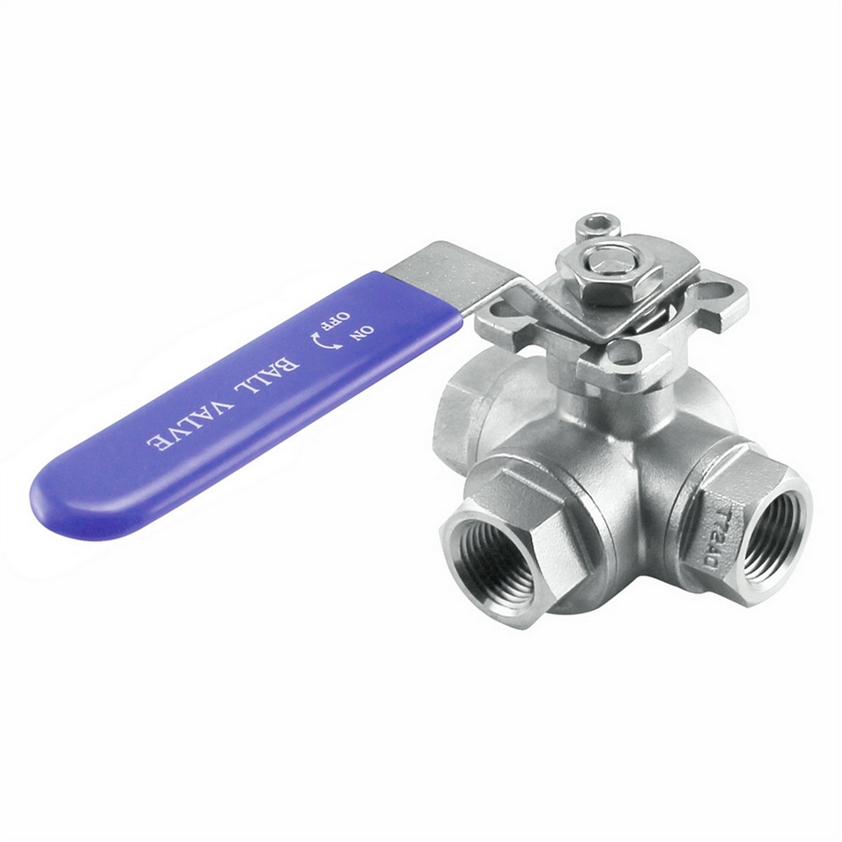 Stainless Steel 3-Way Ball Valve - 1/2" Female NPT (L-Type Design)