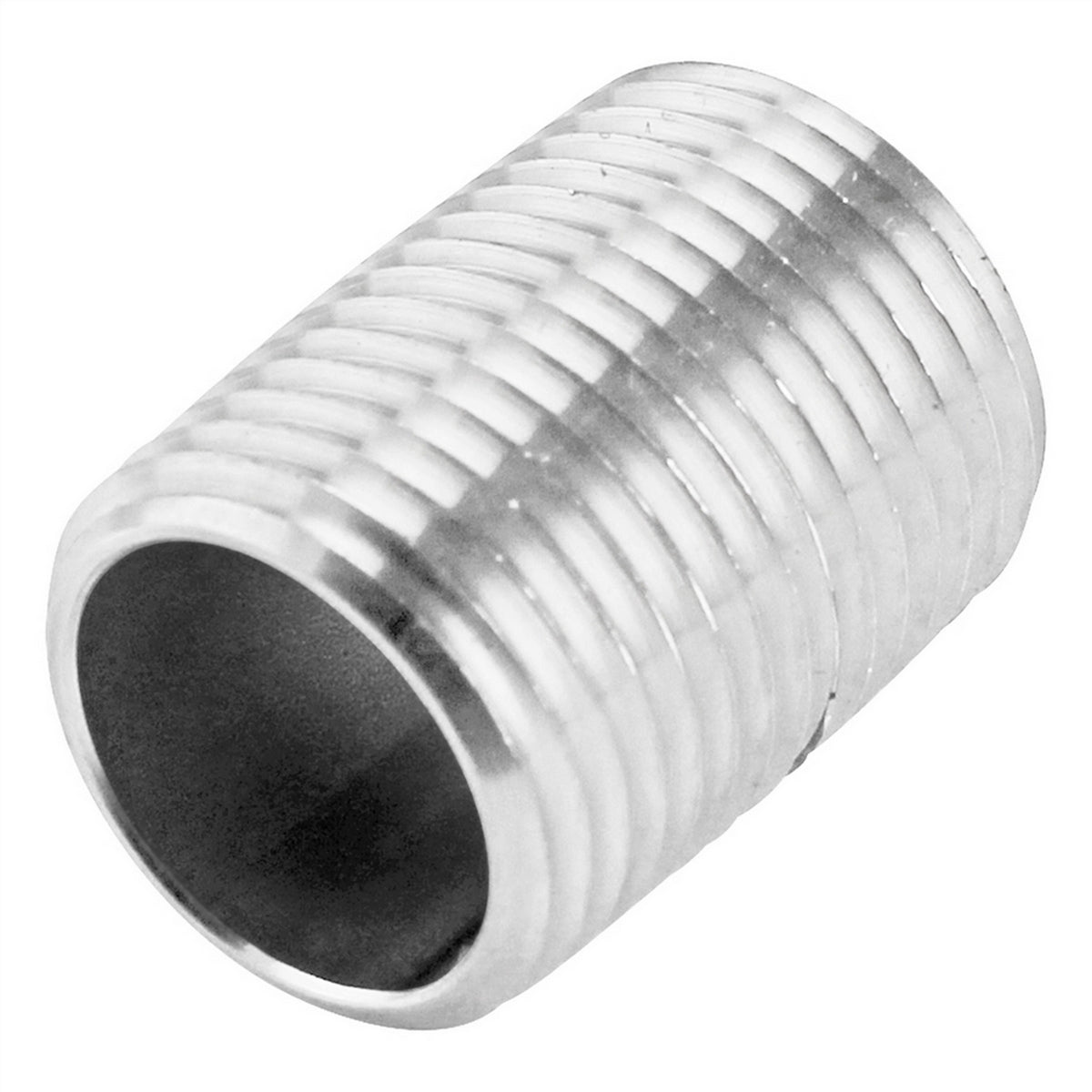 Stainless Steel Close Nipple - 1/2" Male NPT (1")