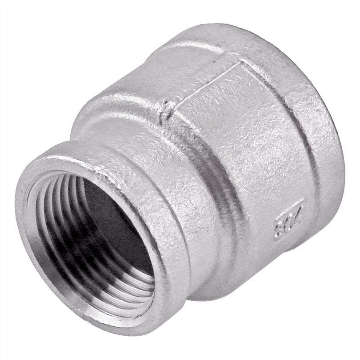 Stainless Steel Reducing Coupler - 3/4" Female NPT X 1/2" Female NPT