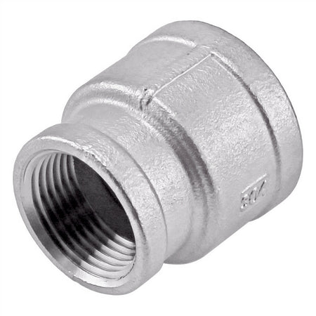 Stainless Steel Reducing Coupler - 3/4" Female NPT X 1/2" Female NPT