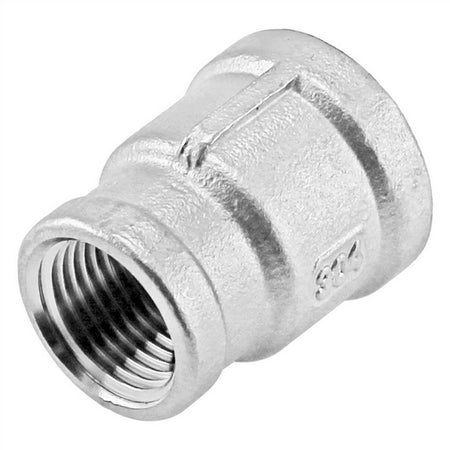 Stainless Steel Reducing Coupler - 1/2" Female NPT X 3/8" Female NPT