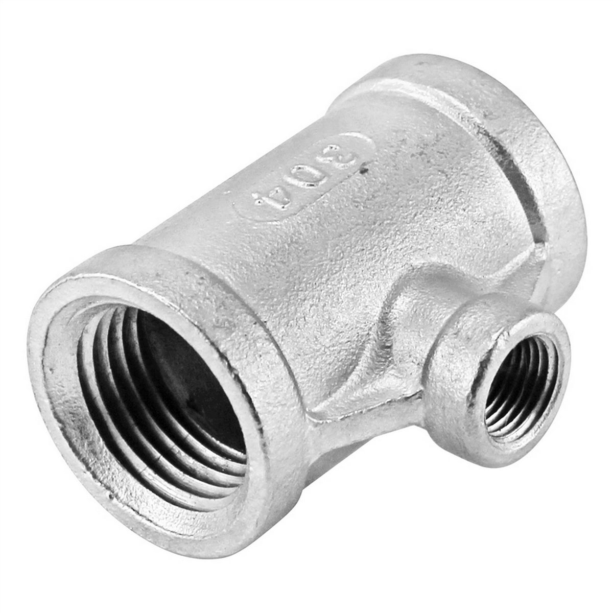 Stainless Steel Tee - 1/2" Female NPT X 1/8" Female NPT