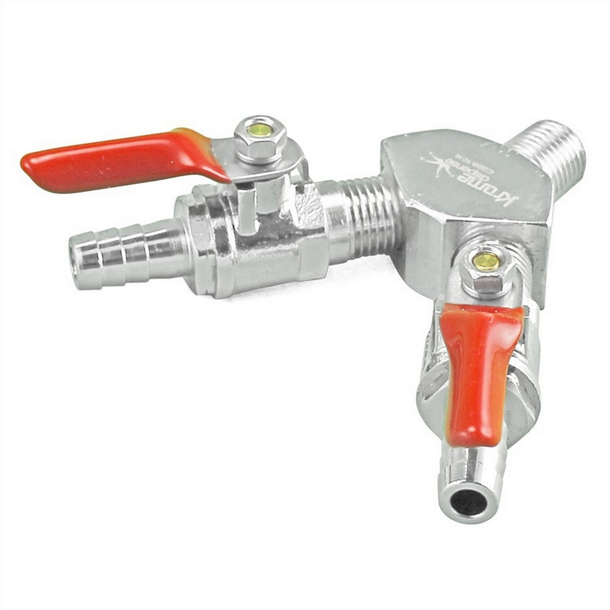 Y Splitter Ball Valve - 1/4" Male NPT X 3/8" OD Barb