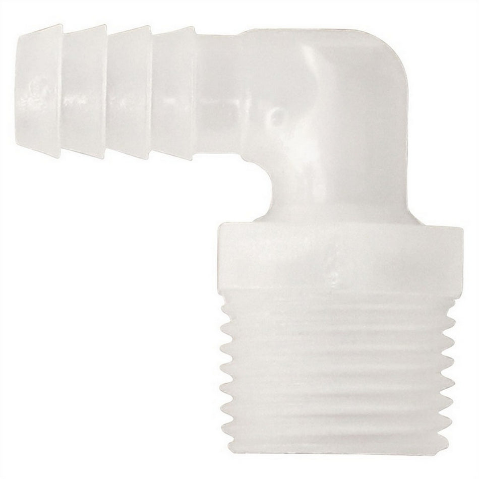 Plastic 90° Elbow - 1/2" Male NPT X 3/8" OD Barb