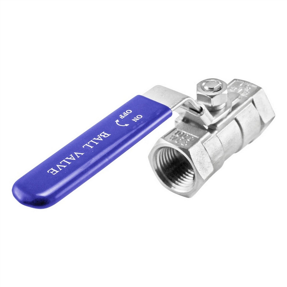 Stainless Steel 1-Piece Ball Valve - 1/2" Female NPT