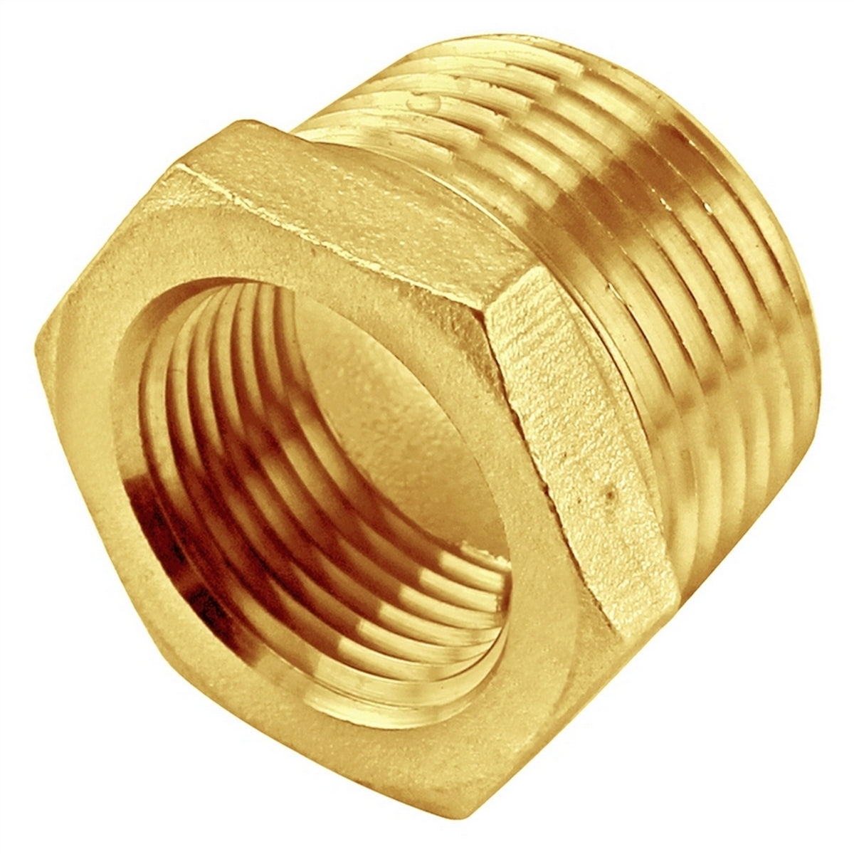 Brass Reducer Bushing - 1/2" Male NPT X 3/8" Female NPT