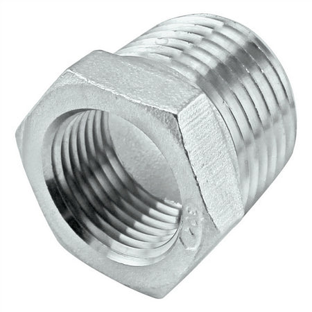 Stainless Steel Reducer Bushing - 3/8" Male NPT X 1/4" Female NPT