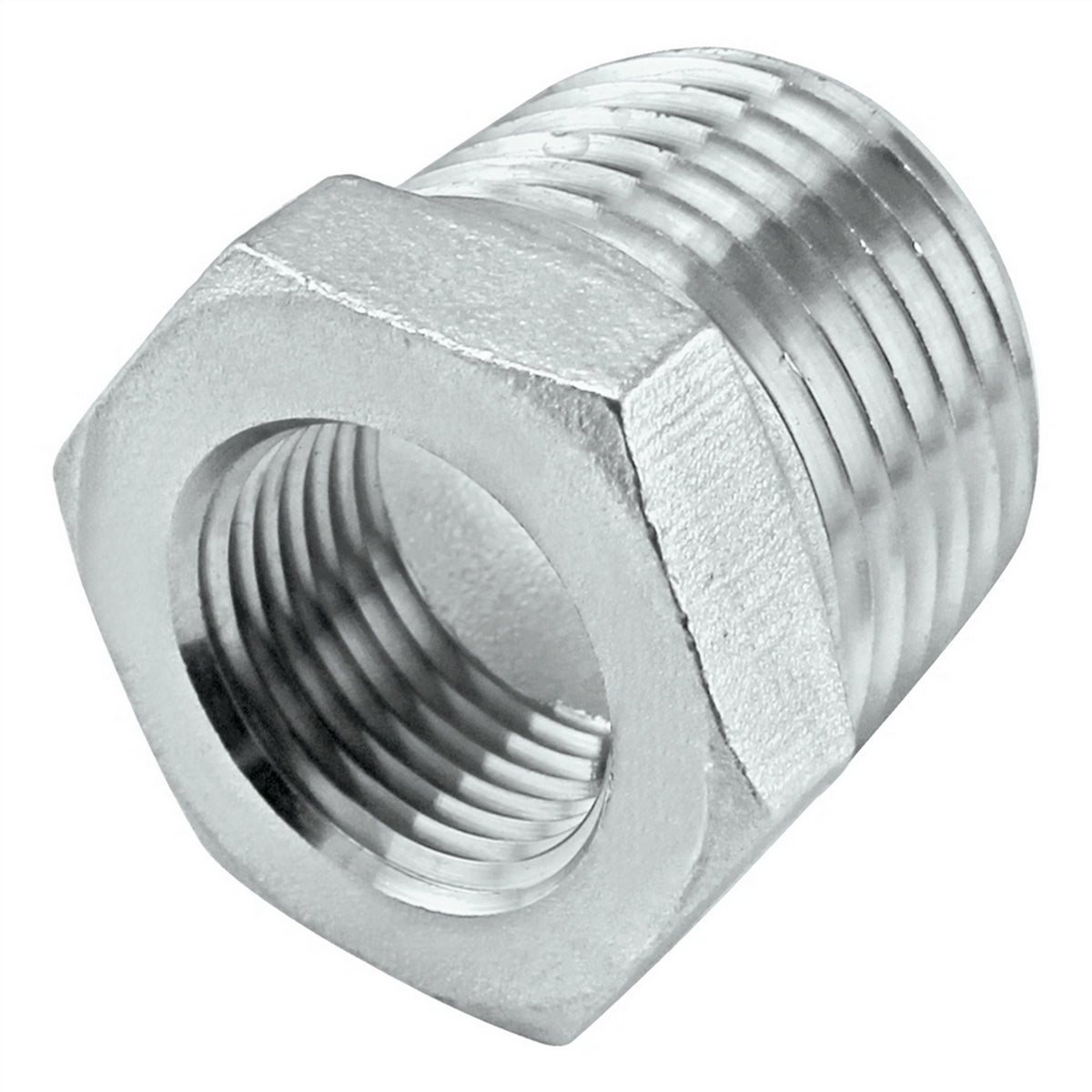 Stainless Steel Reducer Bushing - 3/8" Male NPT X 1/8" Female NPT