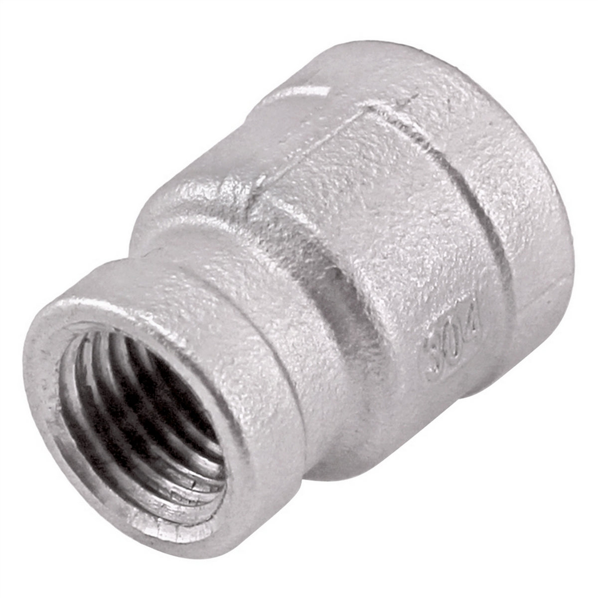 Stainless Steel Reducing Coupler - 1/4" Female NPT X 1/8" Female NPT