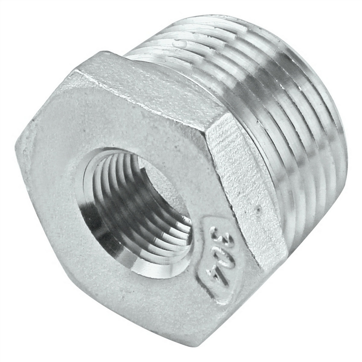 Stainless Steel Reducer Bushing - 3/4" Male NPT X 1/4" Female NPT