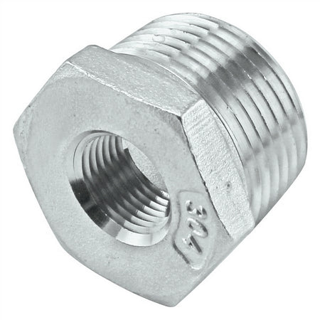 Stainless Steel Reducer Bushing - 3/4" Male NPT X 1/4" Female NPT
