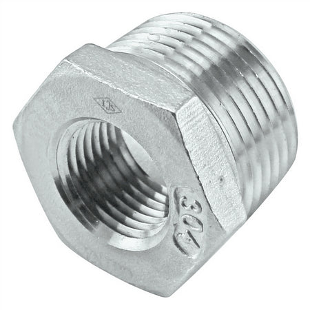 Stainless Steel Reducer Bushing - 3/4" Male NPT X 3/8" Female NPT