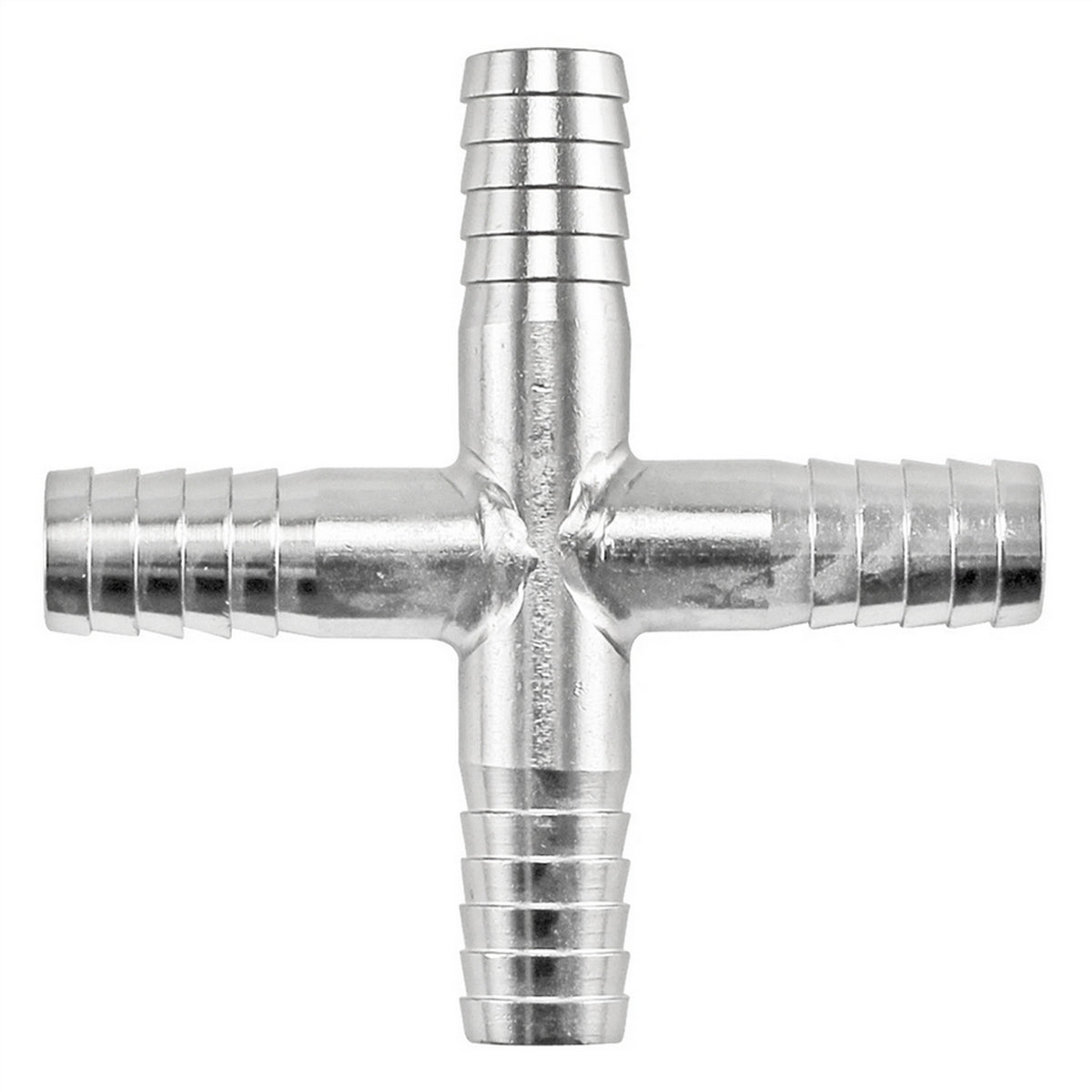 Stainless Steel Barbed Hose Splicer Cross - 3/8"