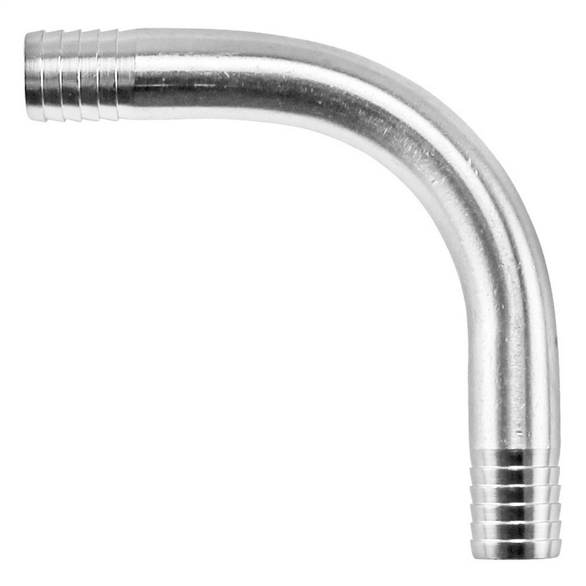 Stainless Steel Barbed Hose Splicer 90° Elbow - 1/4"