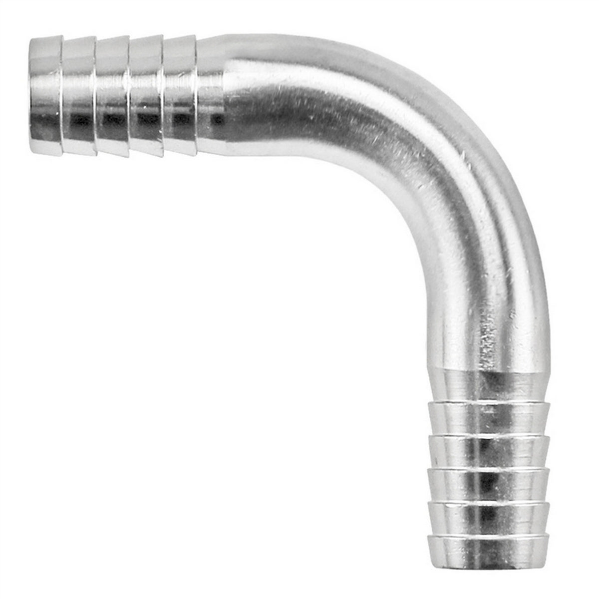 Stainless Steel Barbed Hose Splicer 90° Elbow - 3/8"
