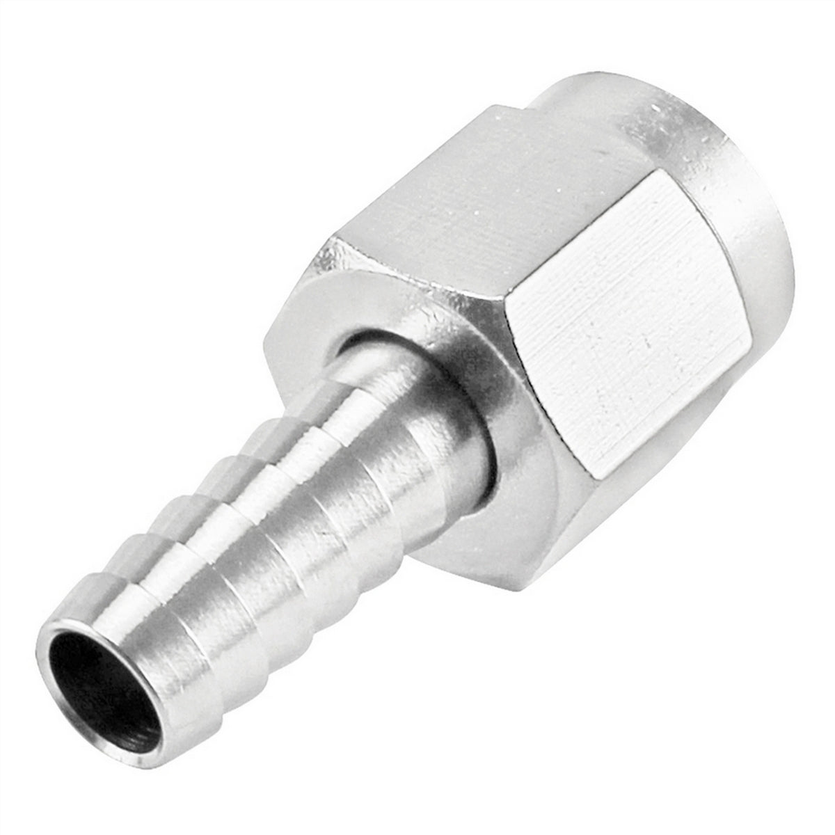 Stainless Steel Swivel Nut - 1/4" FFL X 3/8" OD Barb