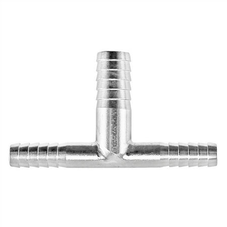 Stainless Steel Barbed Hose Splicer Tee - 3/8" X 1/4"