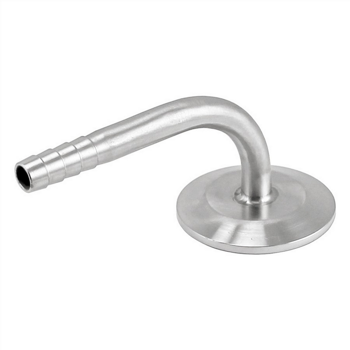 Stainless Steel Tri-Clover 90° Elbow - 1.5" TC X 3/8" OD Barb