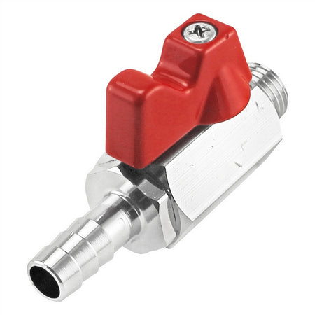 Chrome Plated Brass Shut Off Valve - 1/4" Male NPT x 3/8" OD Barb