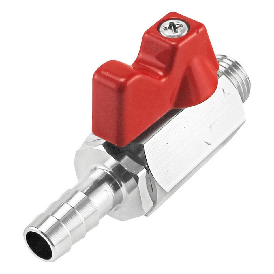 Chrome Plated Brass Shut Off Valve - 1/4" Male NPT x 3/8" OD Barb