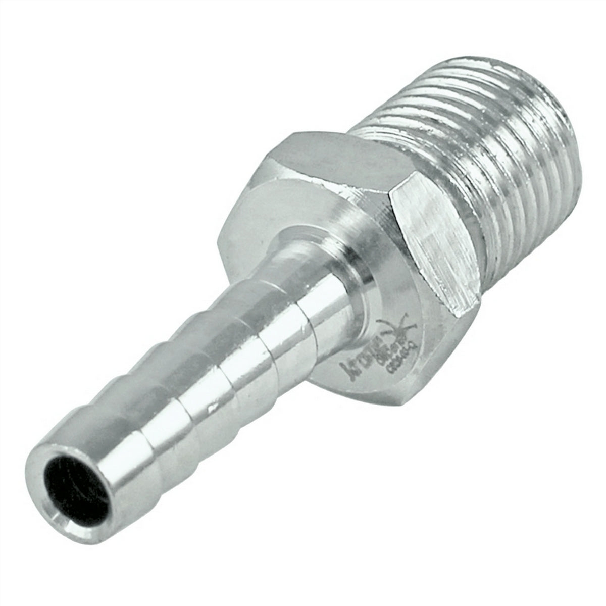 Chrome Plated Brass Fitting - 1/4" Male NPS X 1/4" OD Barb