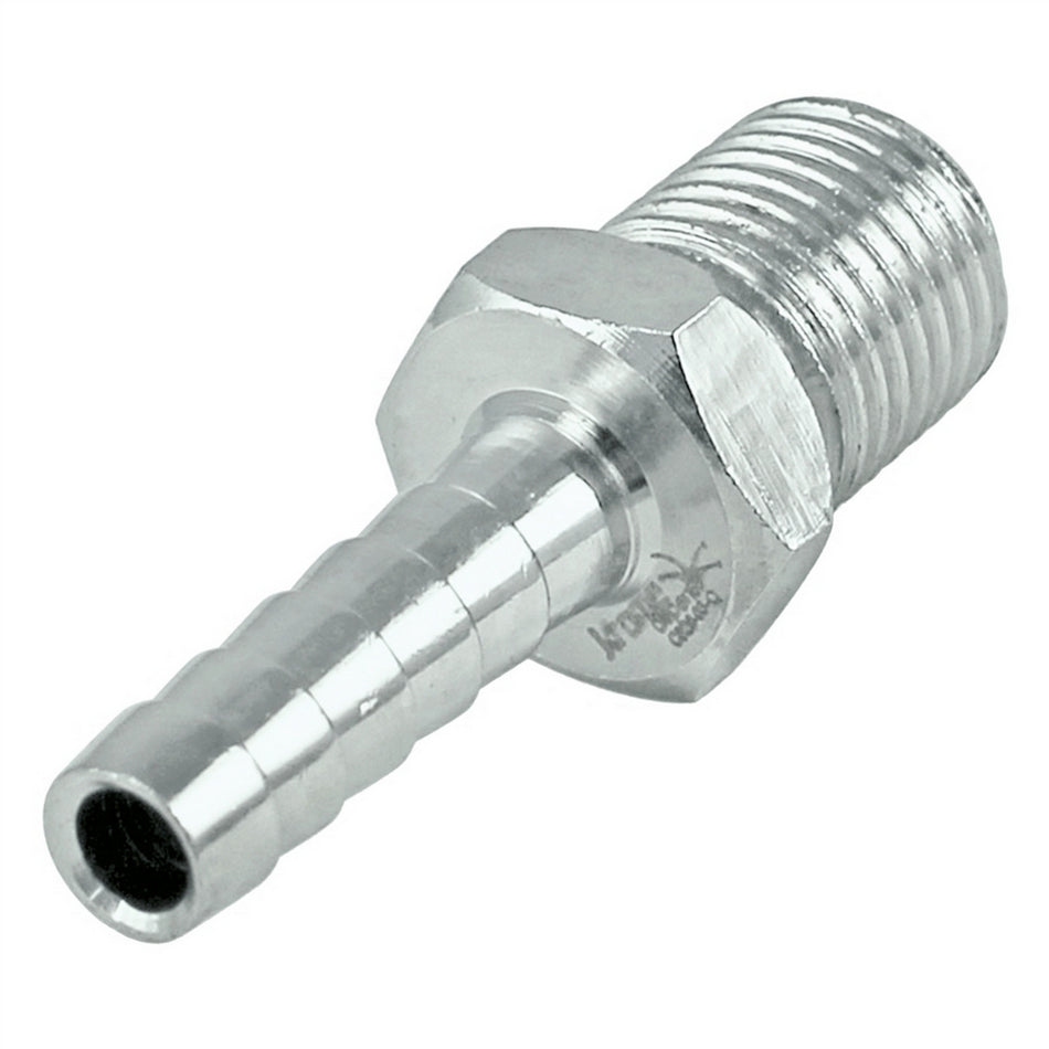 Chrome Plated Brass Fitting - 1/4" Male NPS X 1/4" OD Barb