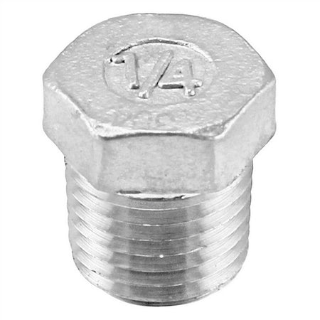 Stainless Steel Hex Plug - 1/4" Male NPT