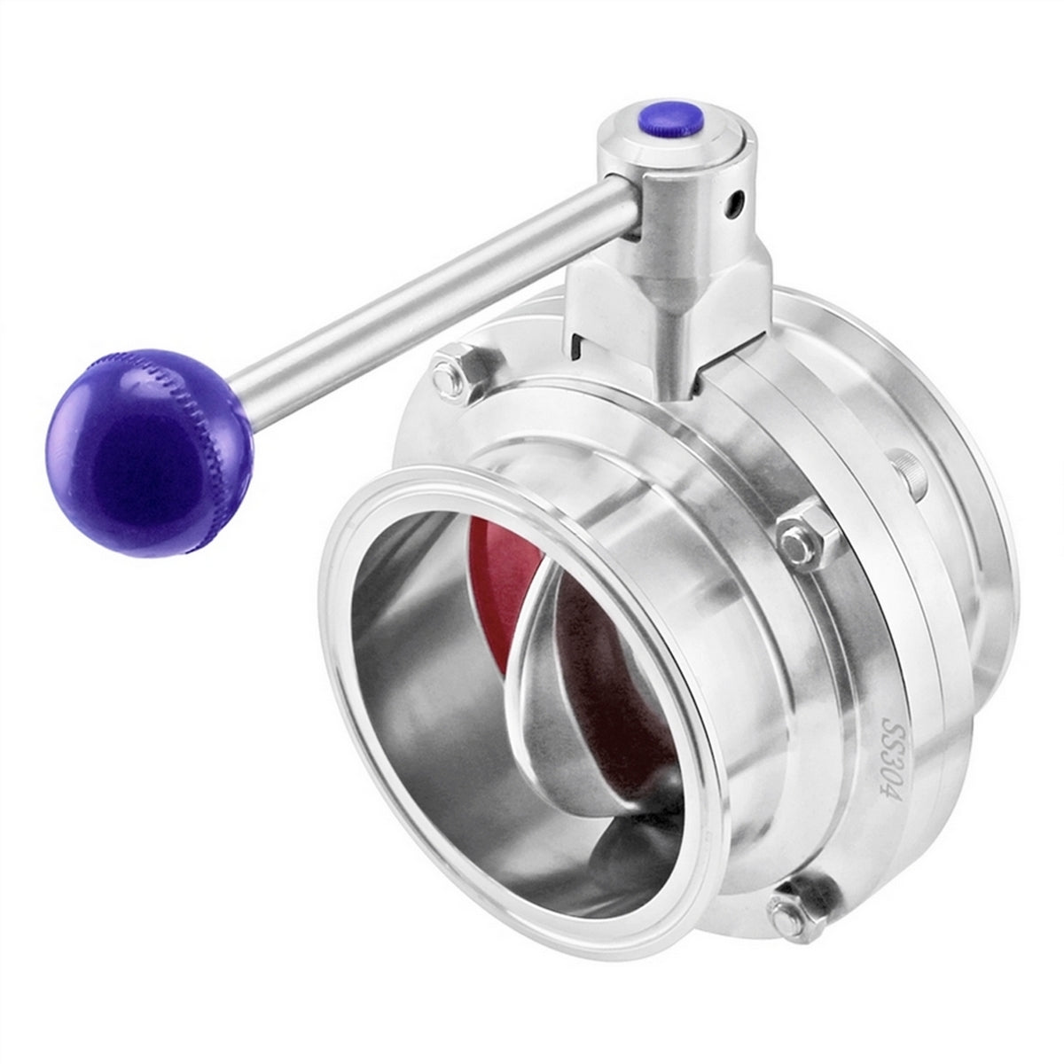 Stainless Steel Tri-Clover Butterfly Valve (Pull Trigger) - 4" TC