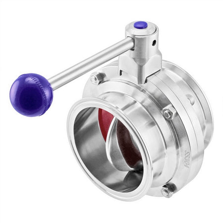 Stainless Steel Tri-Clover Butterfly Valve (Pull Trigger) - 4" TC