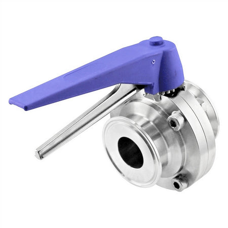 Stainless Steel Tri-Clover Butterfly Valve (Squeeze Trigger) - 1" TC