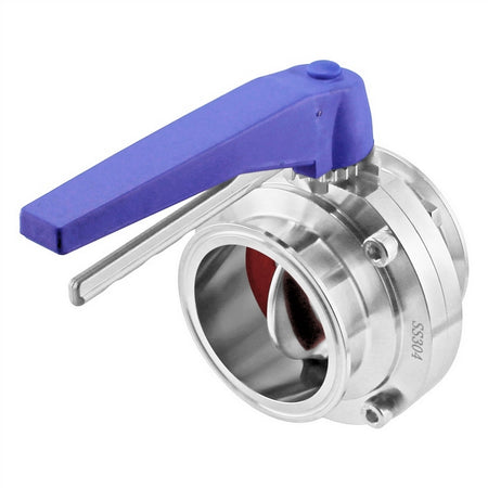 Stainless Steel Tri-Clover Butterfly Valve (Squeeze Trigger) - 3" TC