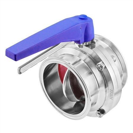 Stainless Steel Tri-Clover Butterfly Valve (Squeeze Trigger) - 4" TC