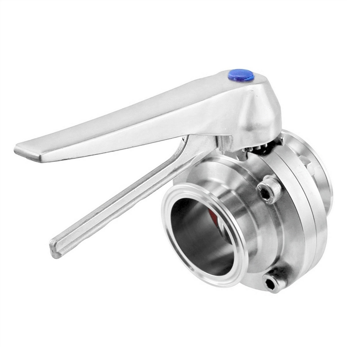 Stainless Steel Tri-Clover Butterfly Valve (Squeeze Trigger) - 2.5" TC (Metal Handle)
