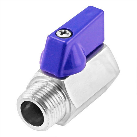 Stainless Steel Mini Ball Valve - 3/8" Male NPT X 3/8" Female NPT