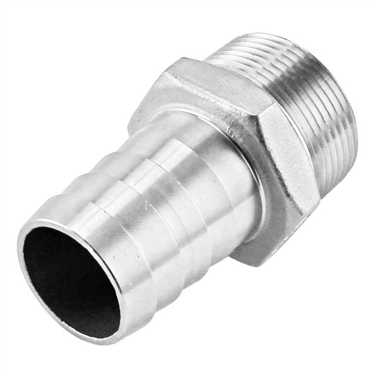Stainless Steel Fitting - 1 1/4" Male NPT X 1 1/4" OD Barb