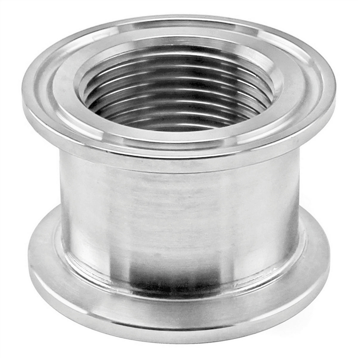 Stainless Steel Tri-Clover Threaded Cap Reducer - 1.5" TC X 1" TC (1" NPS)