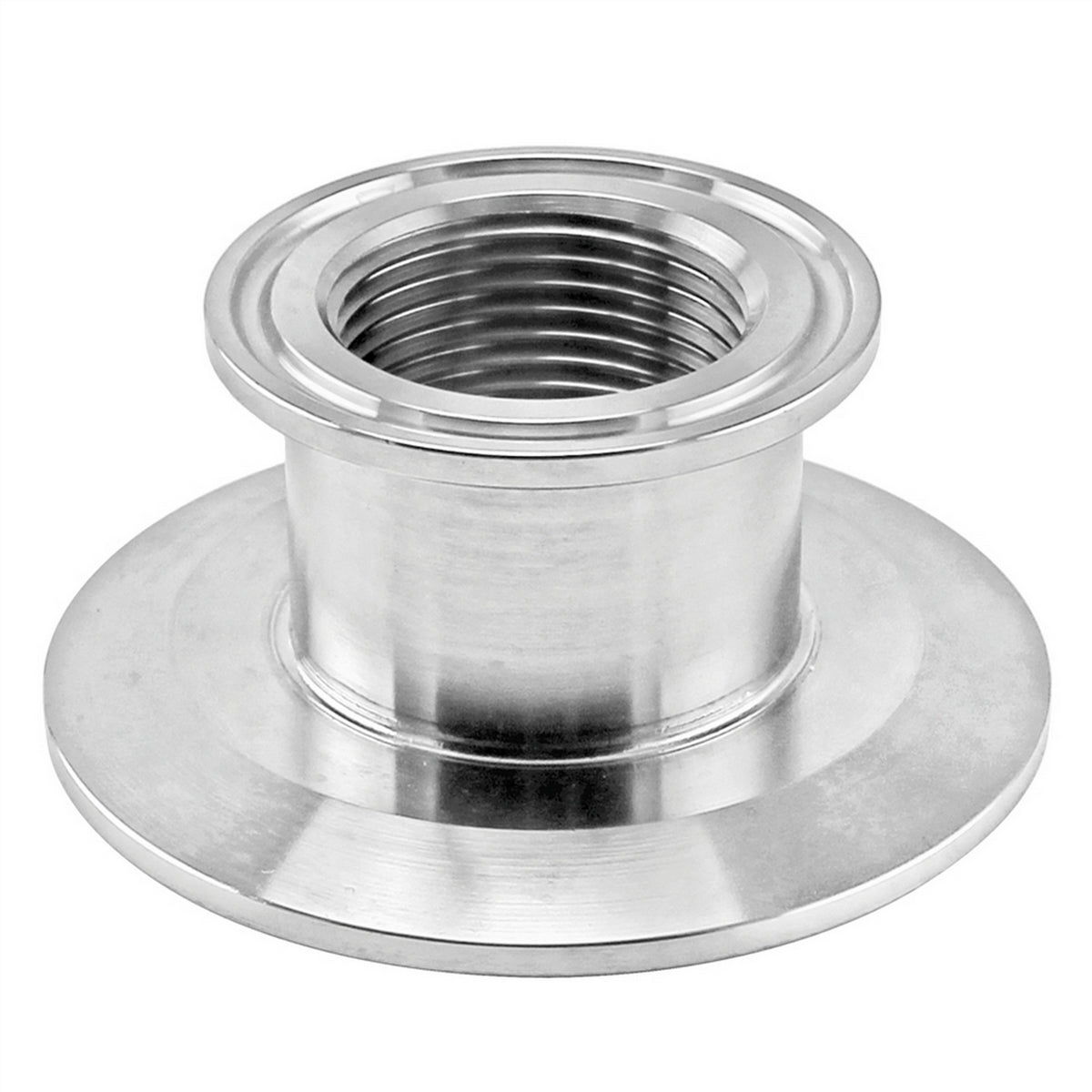 Stainless Steel Tri-Clover Threaded Cap Reducer - 2.5" TC X 1.5" TC (1" NPS)