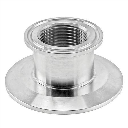 Stainless Steel Tri-Clover Threaded Cap Reducer - 2.5" TC X 1.5" TC (1" NPS)