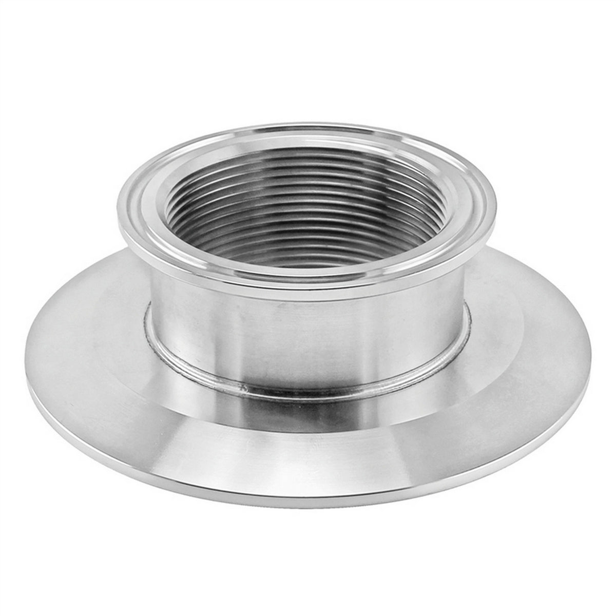 Stainless Steel Tri-Clover Threaded Cap Reducer - 3" TC X 2" TC (1 1/2" NPS)