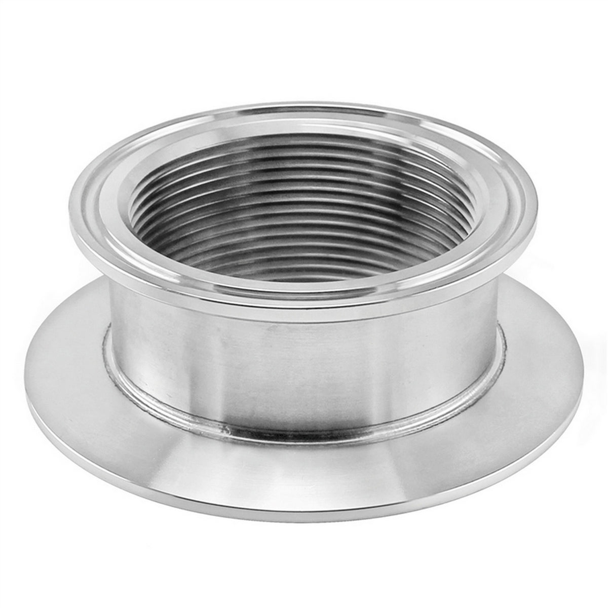Stainless Steel Tri-Clover Threaded Cap Reducer - 3" TC X 2.5" TC (2" NPS)