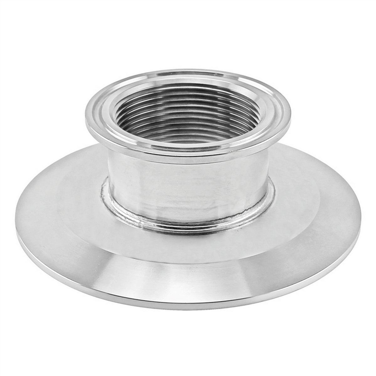 Stainless Steel Tri-Clover Threaded Cap Reducer - 4" TC X 2" TC (1 1/2" NPS)