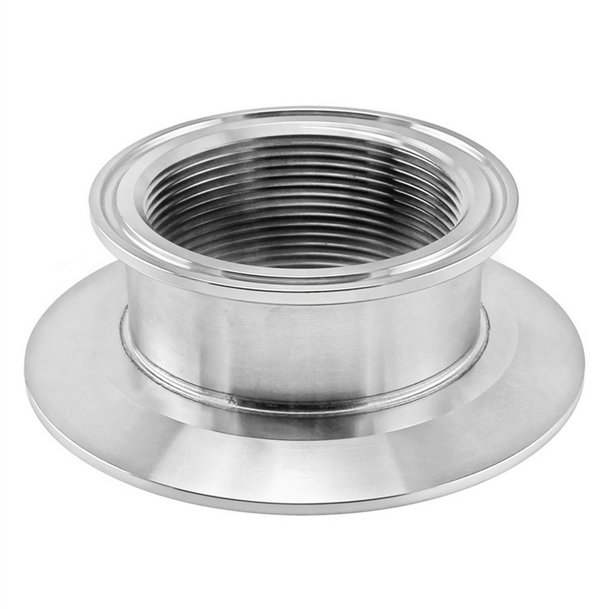 Stainless Steel Tri-Clover Threaded Cap Reducer - 4" TC X 3" TC (2 1/2" NPS)