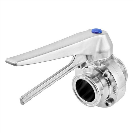 Stainless Steel Tri-Clover Butterfly Valve (Squeeze Trigger) - 2" TC (Metal Handle)