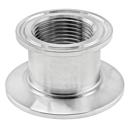 Stainless Steel Tri-Clover Threaded Cap Reducer - 2" TC X 1.5" TC (1" NPS)
