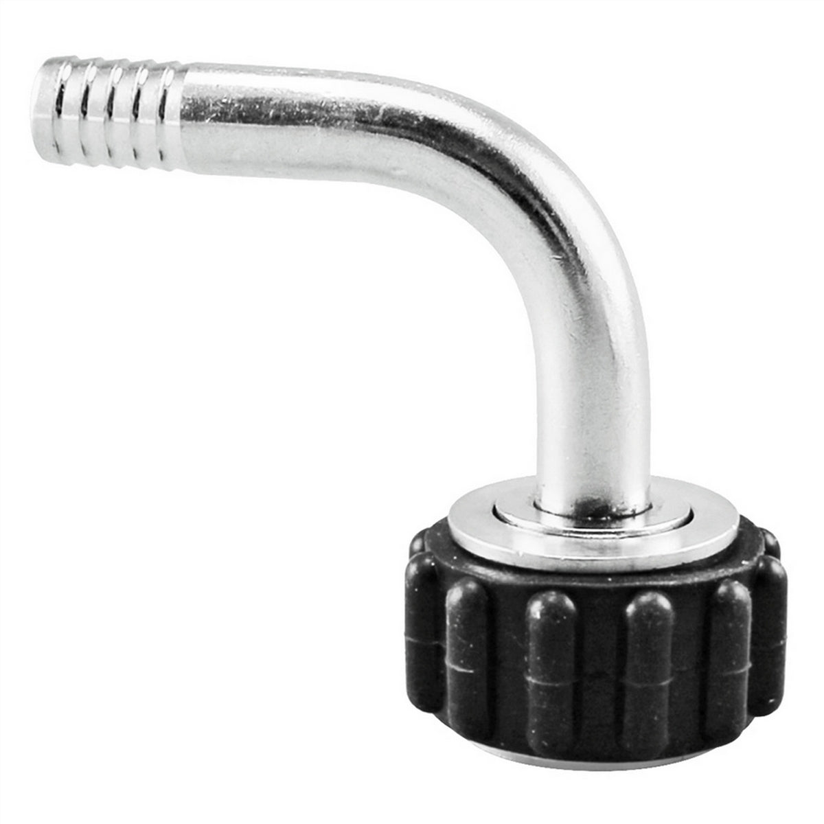Stainless Steel Quick Connector 90° Elbow - 1/2" Female NPT X 3/8" OD Barb