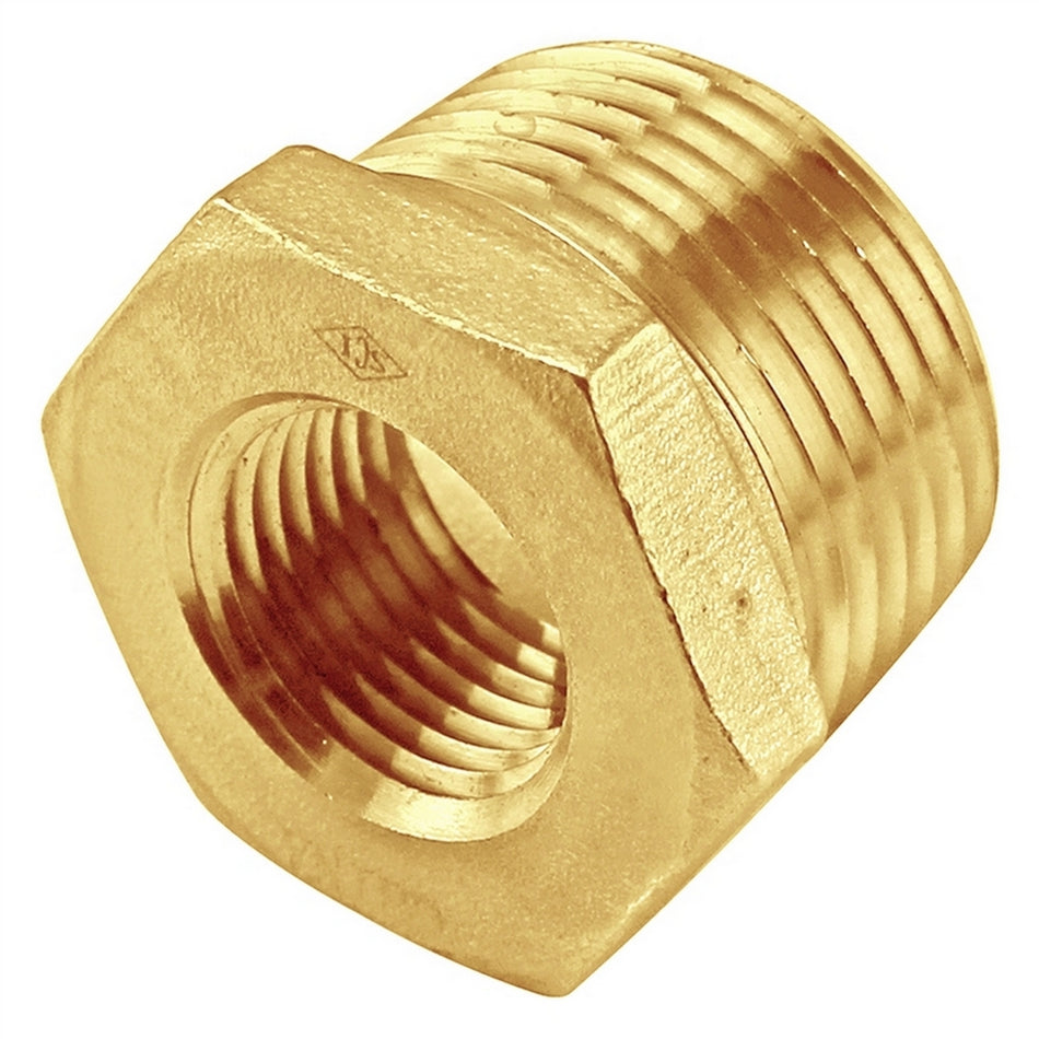 Brass Reducer Bushing - 1/2" Male NPT X 1/4" Female NPT