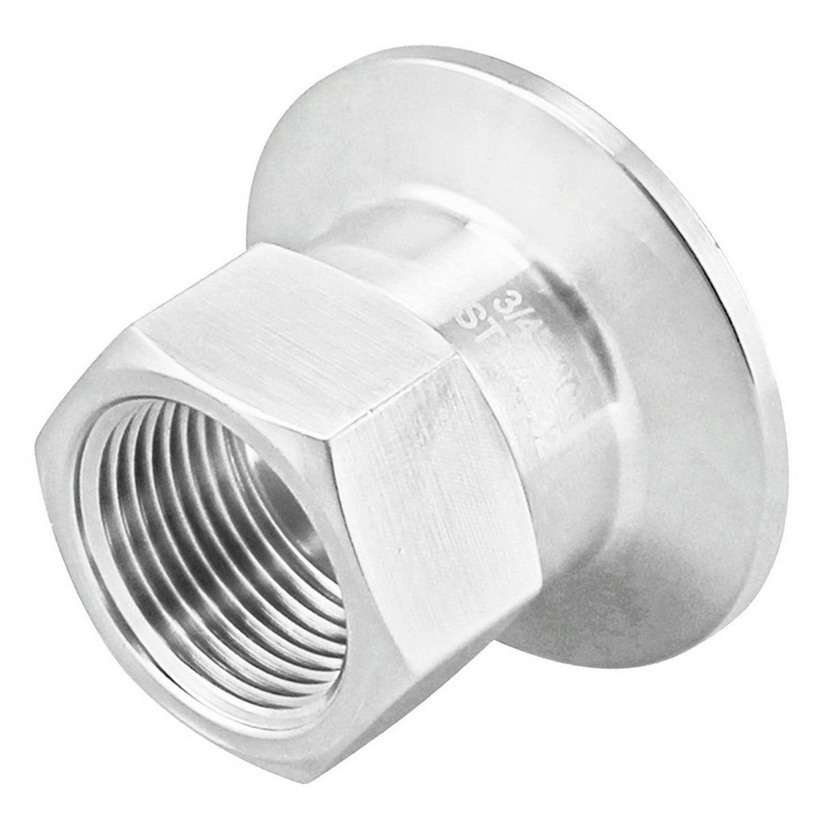 Stainless Steel Tri-Clover Fitting - 1.5" TC X 3/4" Female NPT | Compact