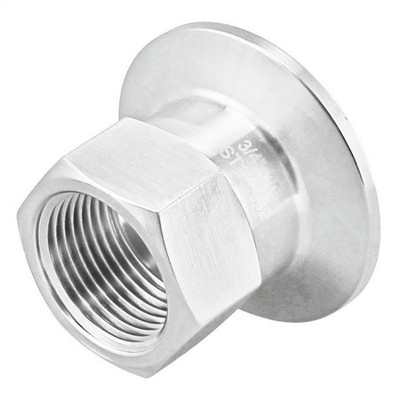 Stainless Steel Tri-Clover Fitting - 1.5" TC X 3/4" Female NPT | Compact