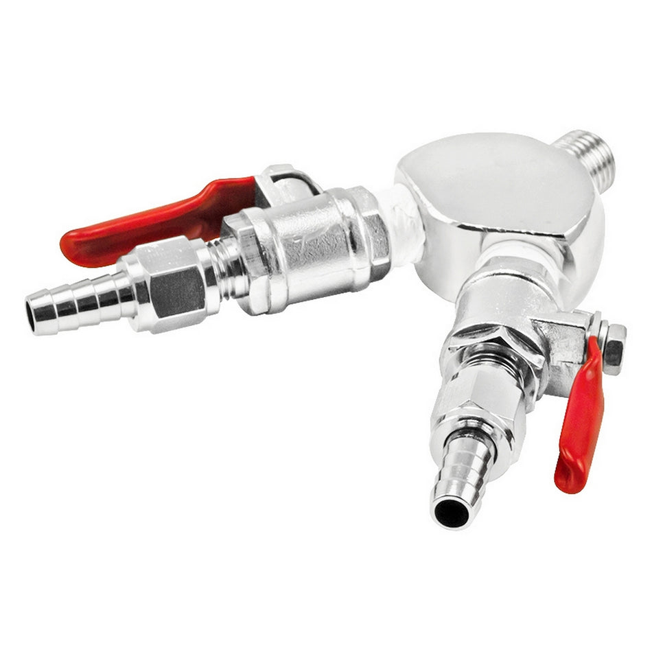 Y Splitter Ball Valve - 1/4" Male NPT X 5/16" OD Barb