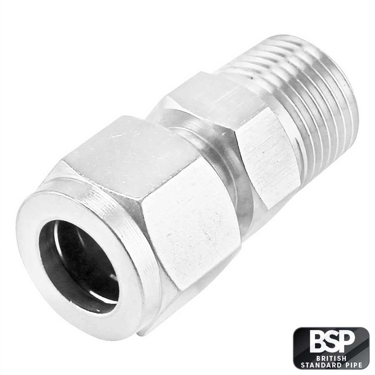 Stainless Steel Fitting - 1/2" Male BSP X 1/2" Compression